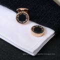 Embedded Crystal RhineStone Cufflinks Copper Rose Gold Plated Shiny Diamonds Shirts Cufflinks